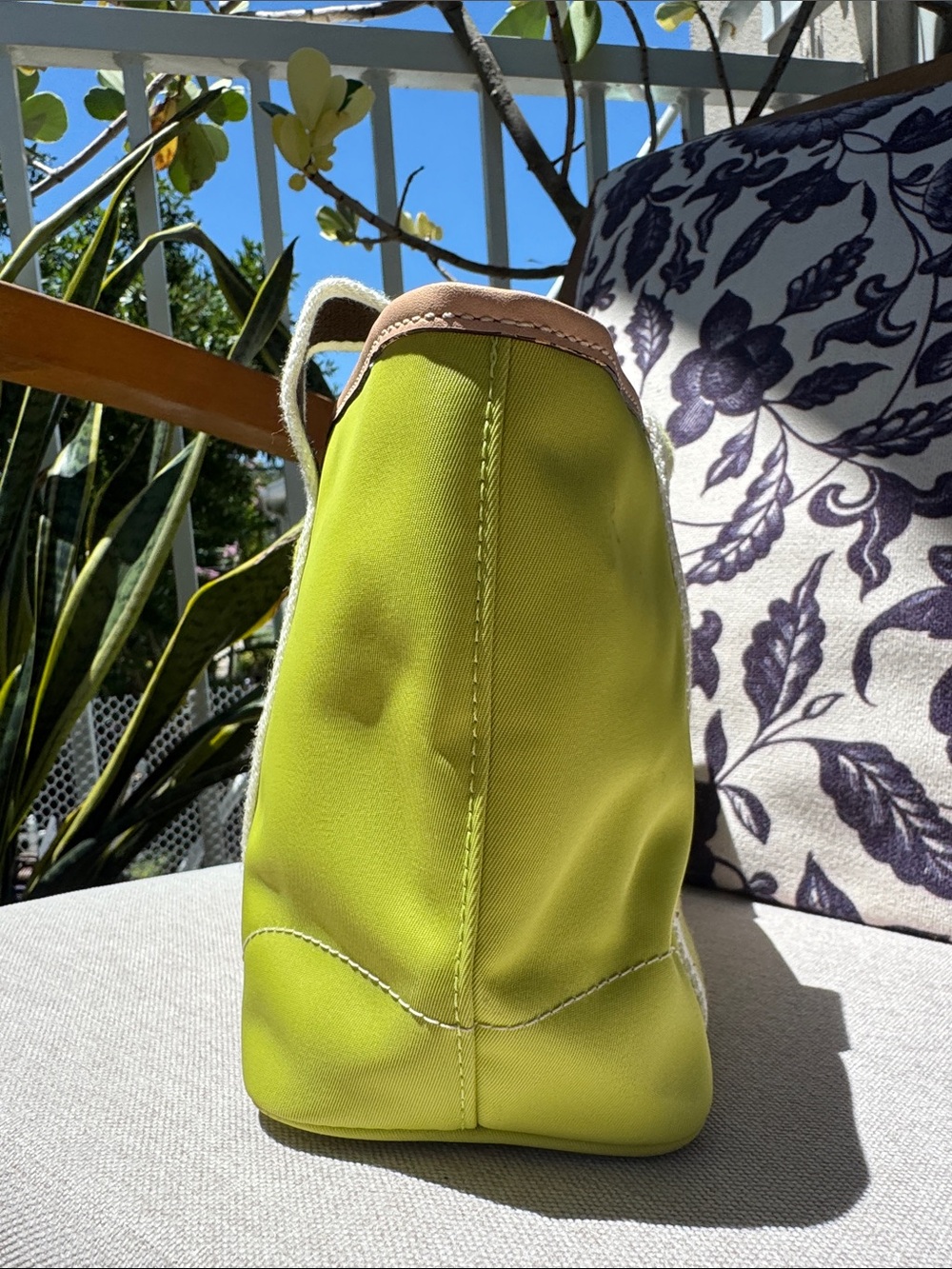 Vintage Green Coach Nylon Tote Bag Rare Color Y2K Purse - Picture 5 of 12